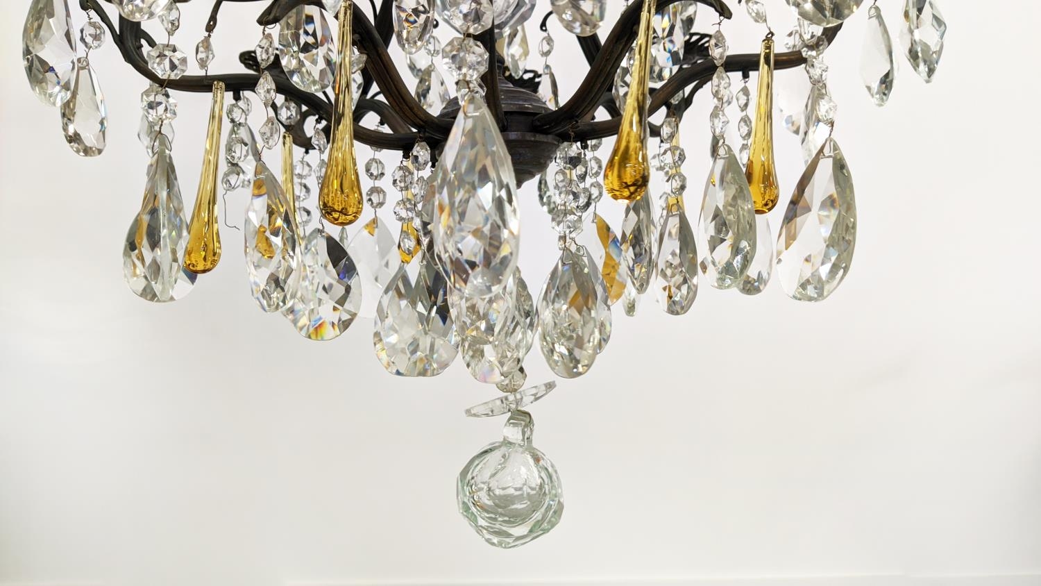 CHANDELIER, similar to previous lot fitted with twelve lights, 50cm W x 110cm H, including chain. - Image 5 of 14