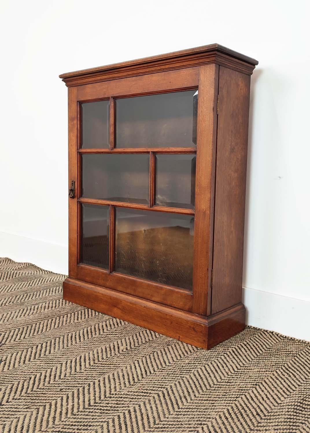 DWARF BOOKCASE, late Victorian walnut with bevelled glazed panel door enclosing shelves, 81cm H x - Bild 4 aus 14