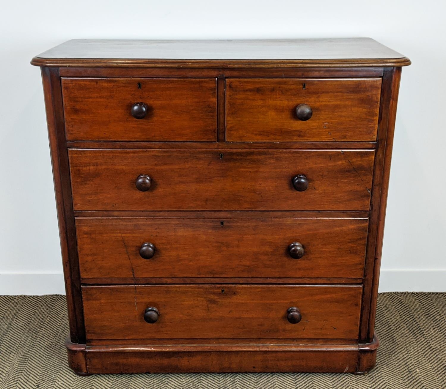 CHEST, Victorian mahogany with five drawers, 122cm H x 123cm x 56cm. - Image 6 of 22