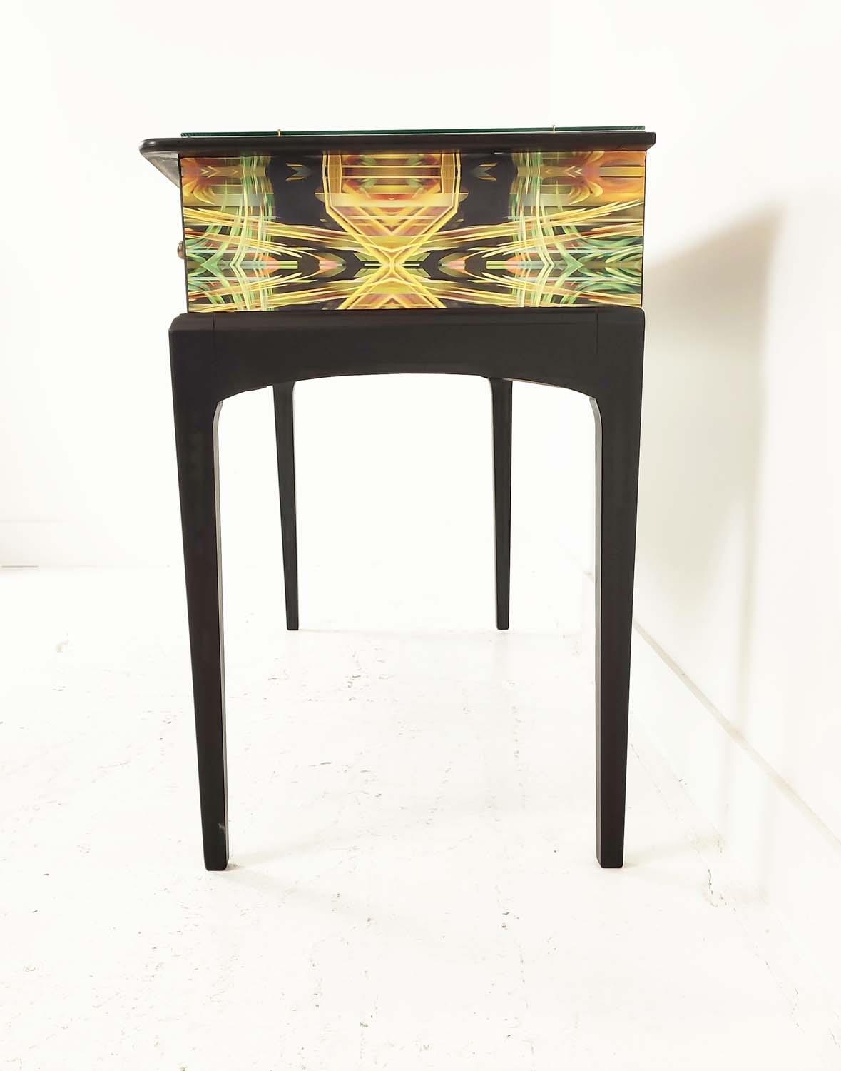 STAG CONSOLE TABLE, multicoloured decoration with three drawers, 120cm W x 71cm H x 47cm D. - Image 3 of 7