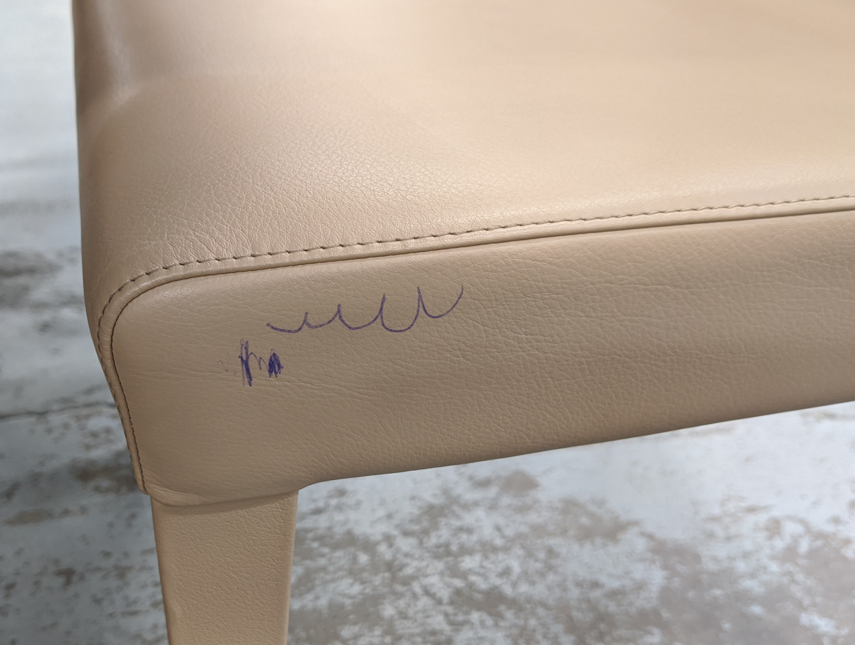 POLTRONA FRAU 42B CHAIRS, a set of eleven, including one carver, logo embossed, carver 55cm W x 81cm - Image 9 of 9