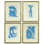 HENRI MATISSE, blue nudes, a set of four lithographs, 1960, 33cm x 25cm each.