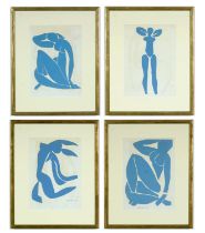HENRI MATISSE, blue nudes, a set of four lithographs, 1960, 33cm x 25cm each.