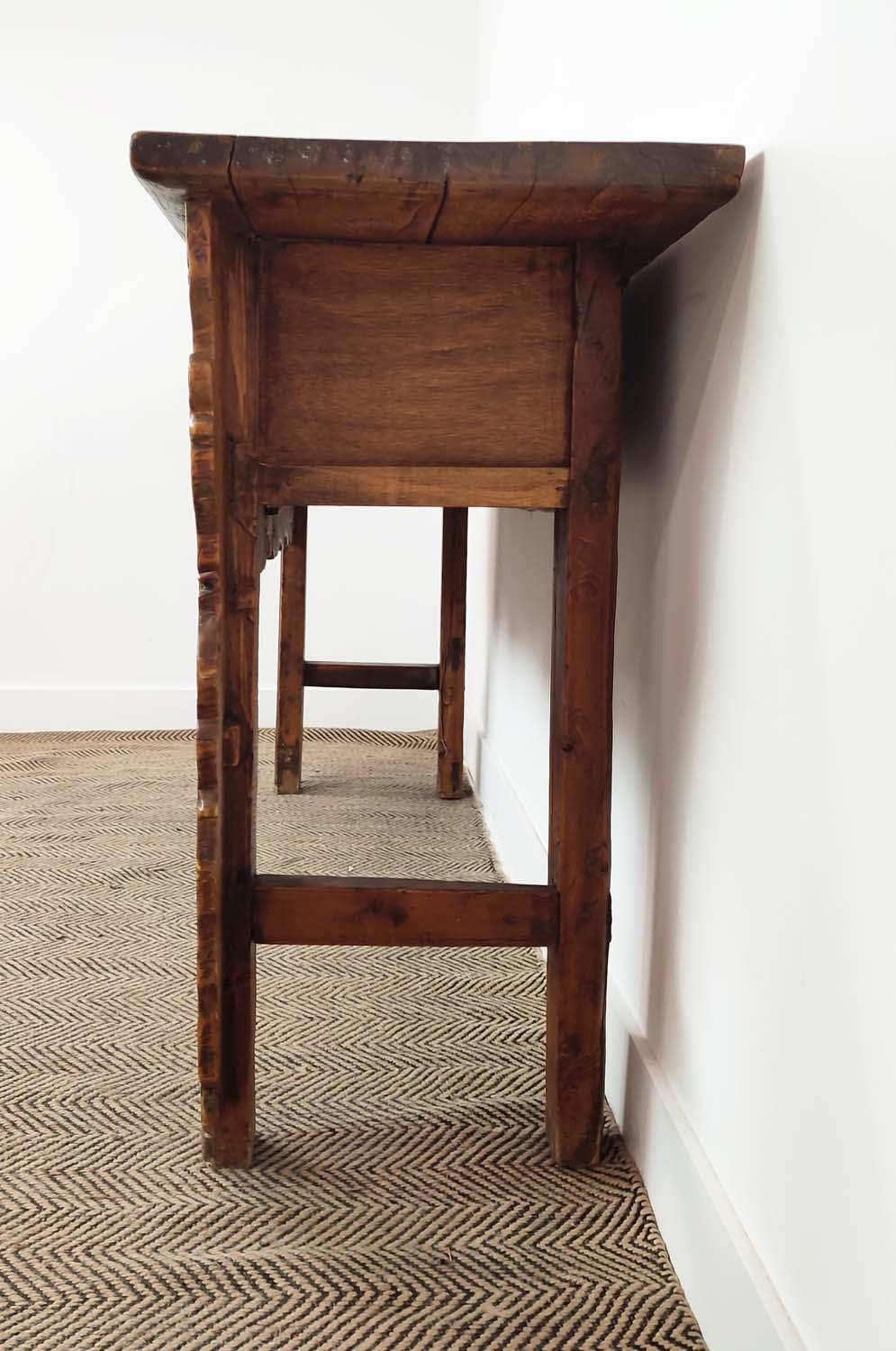 SIDE TABLE, Chinese, red, green and yellow lacquer, fitted with three drawers, 89cm H x 192cm W x - Image 7 of 16