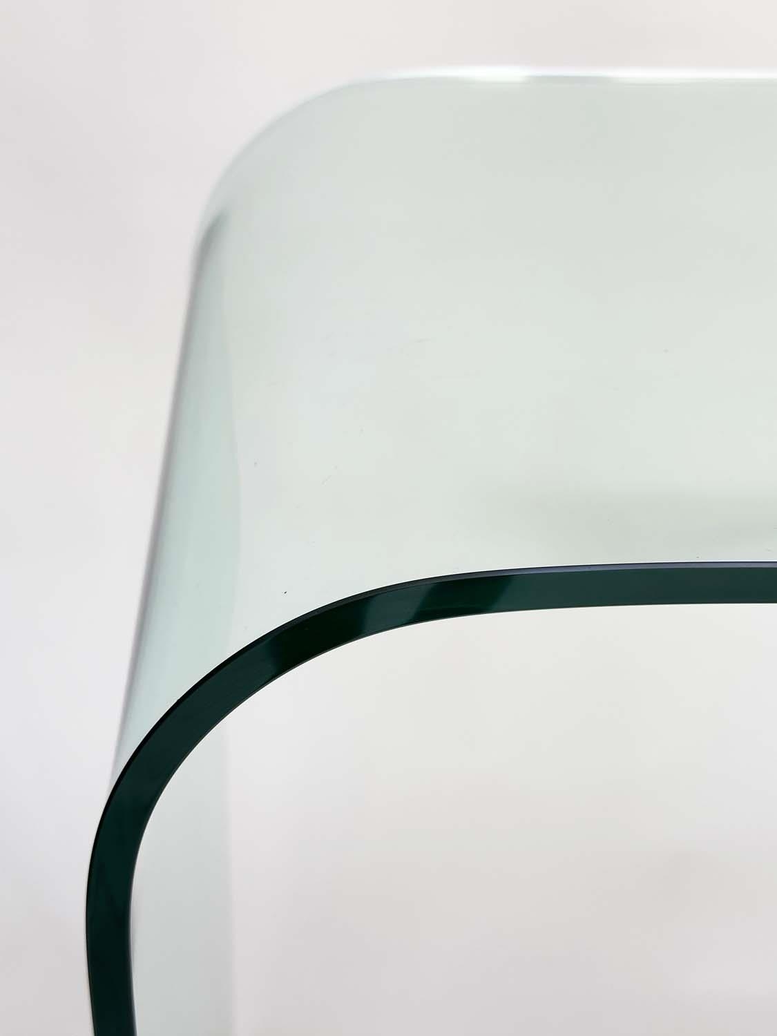 CONSOLE TABLE, curved arched glass, 110cm W x 80cm H x 40cm D. - Image 5 of 6