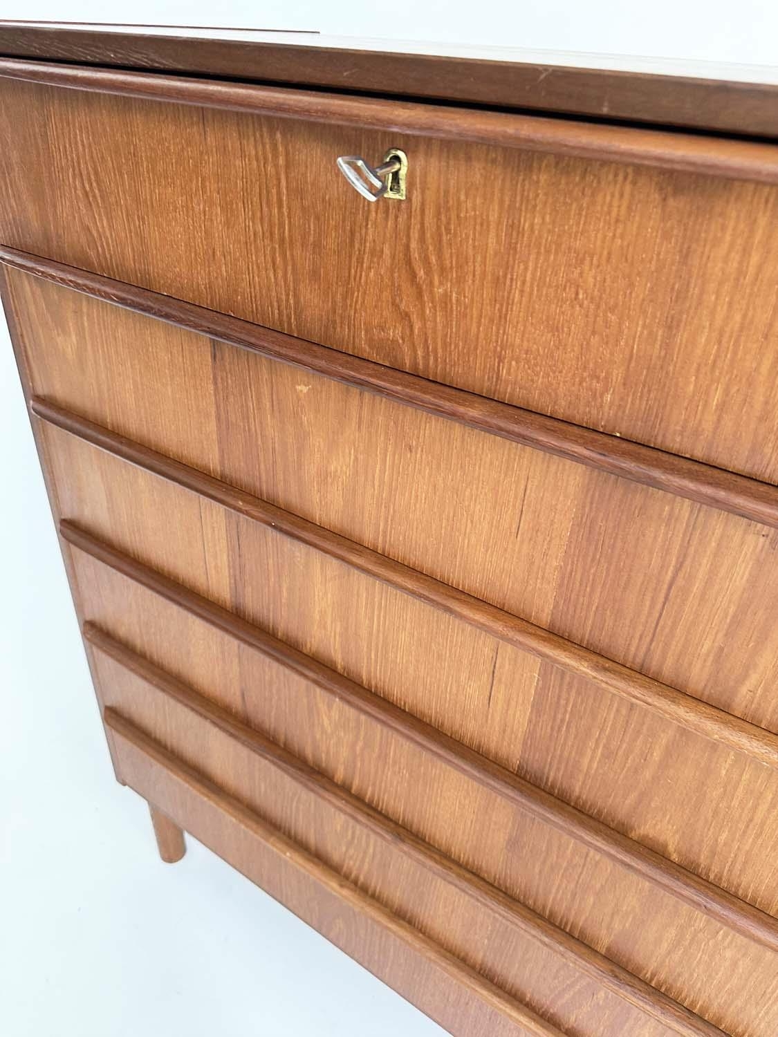 DANISH CHEST, 1970s teak with six long drawers with integral handles, 78cm W x 40cm D x 81cm H. - Bild 13 aus 15