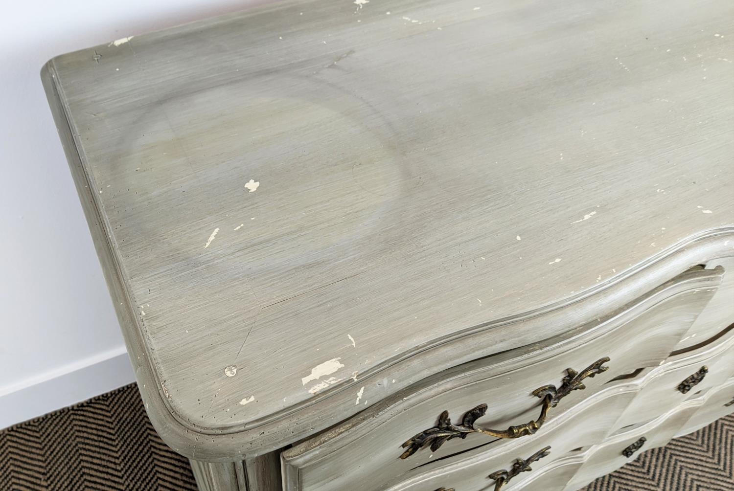 COMMODE, Louis XV style painted of four drawers, 54cm D x 89cm H x 129cm W. - Bild 7 aus 16