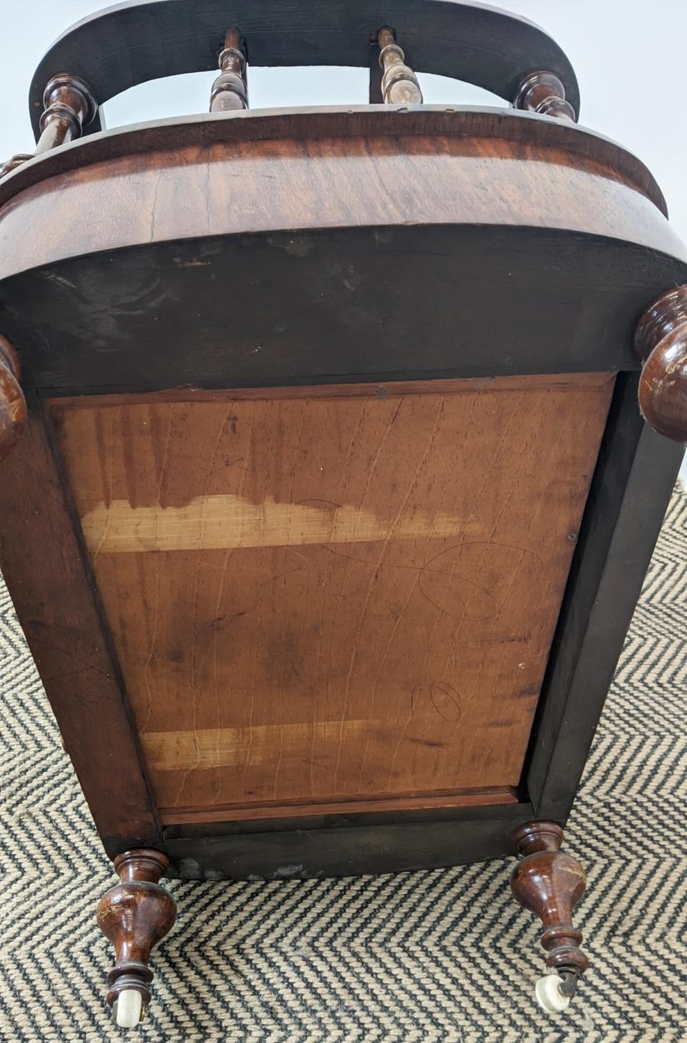 CANTERBURY, Victorian walnut with drawer on ceramic castors, 56cm W x 38cm D x 56cm H. - Bild 23 aus 24