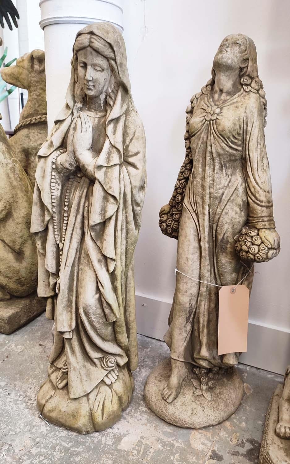 SCULPTURAL STUDIES, two, including one of Our Lady of Lourdes and another of a maiden with