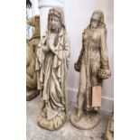 SCULPTURAL STUDIES, two, including one of Our Lady of Lourdes and another of a maiden with