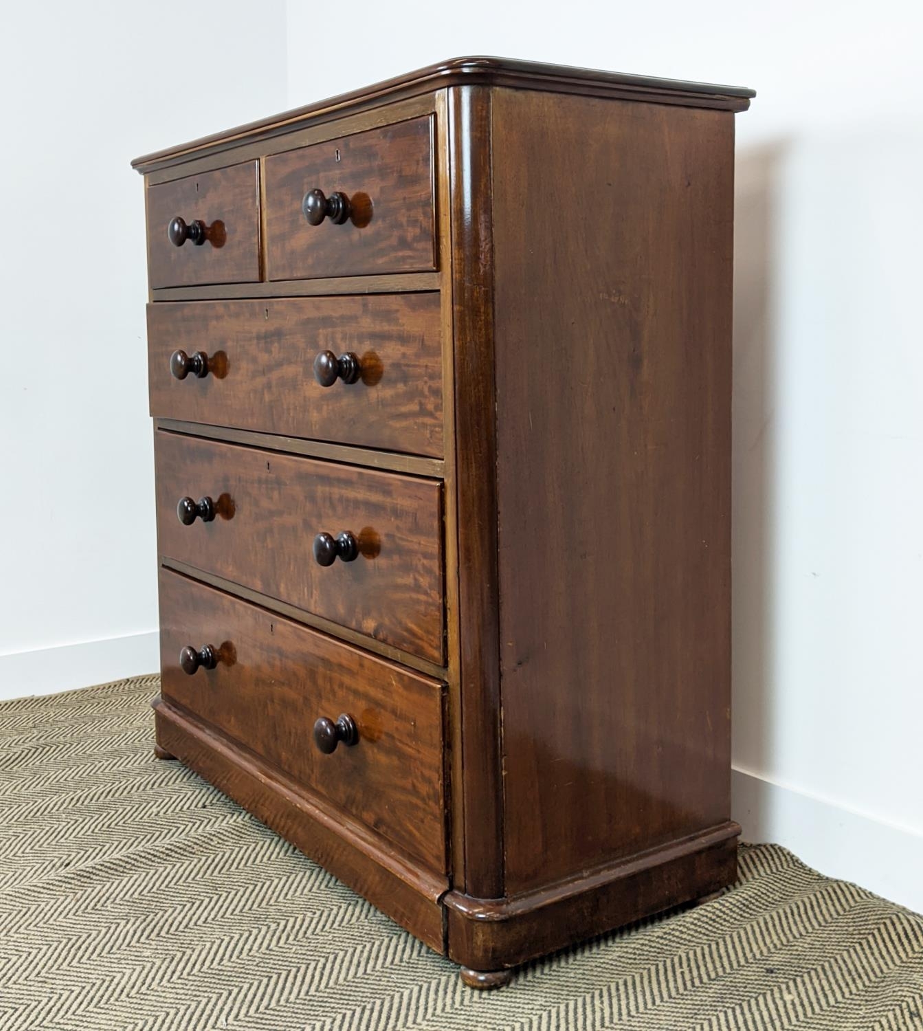 CHEST, Victorian mahogany with five drawers, 119cm H x 120cm x 50cm. - Bild 6 aus 20