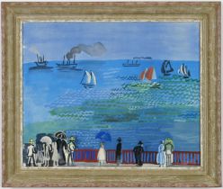 RAOUL DUFY, La Mer Du Havre, lithograph and pochoir, printed by Jacomet, French vintage frame: