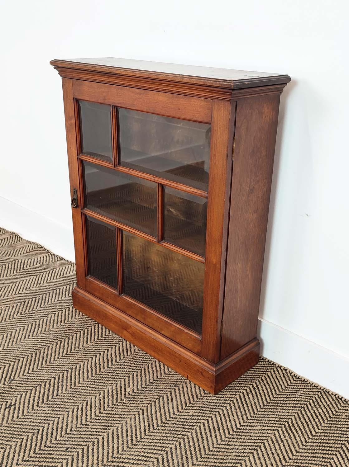 DWARF BOOKCASE, late Victorian walnut with bevelled glazed panel door enclosing shelves, 81cm H x - Bild 2 aus 14