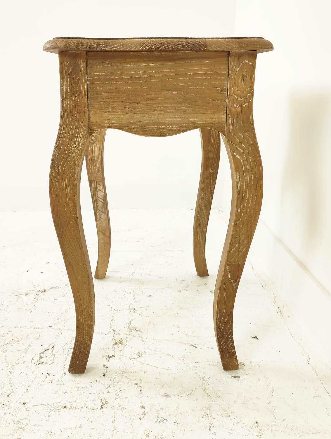 SIDE TABLES, a pair, contemporary French Provincial style, with a draw to each, 50cm x 38cm x - Image 7 of 9