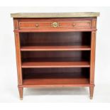 OPEN BOOKCASE, French Directoire style mahogany and gilt metal mounted with gallery, drawer and