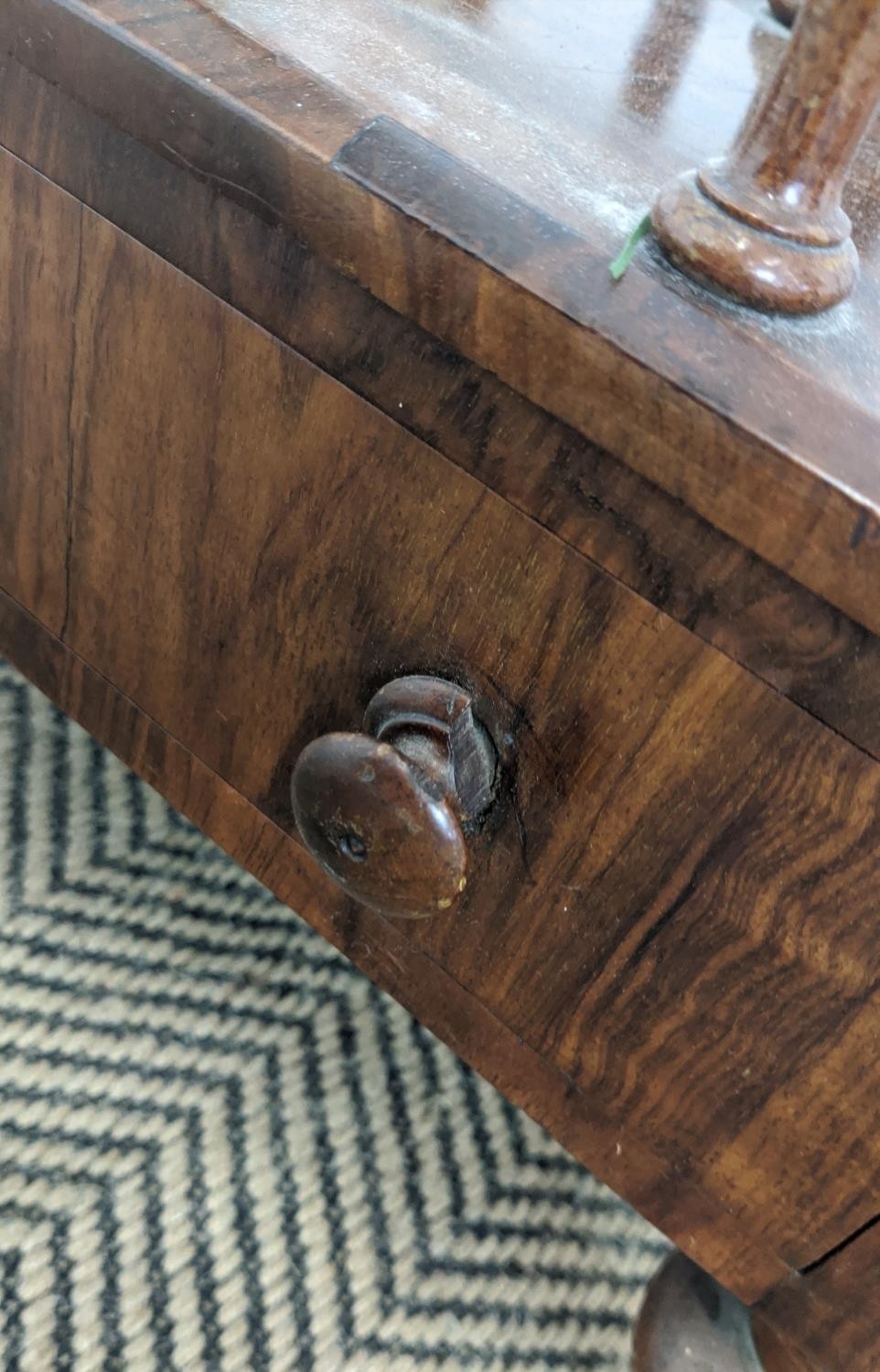 CANTERBURY, Victorian walnut with drawer on ceramic castors, 56cm W x 38cm D x 56cm H. - Bild 20 aus 24