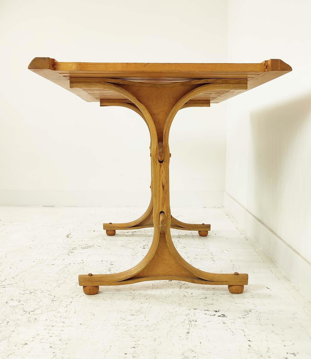 CENTRE TABLE, ash with slatted top, 75cm H x 116cm W x 73cm D. - Image 6 of 14