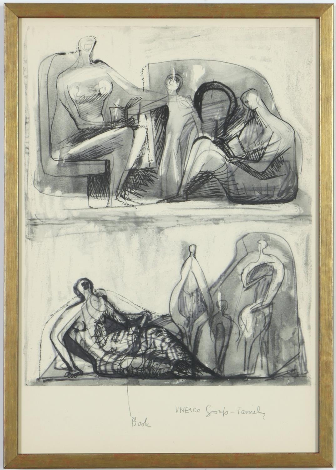 HENRY MOORE, a set of four off set lithographs, seated figures, 30.5cm x 45cm. - Image 3 of 5