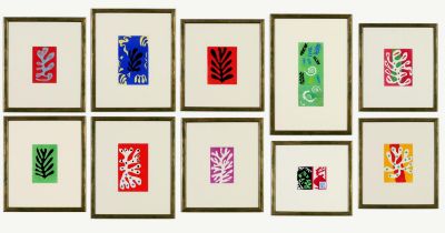 HENRI MATISSE, a set of ten rare hand coloured pochoir, after the decoupage, edition 1000, published