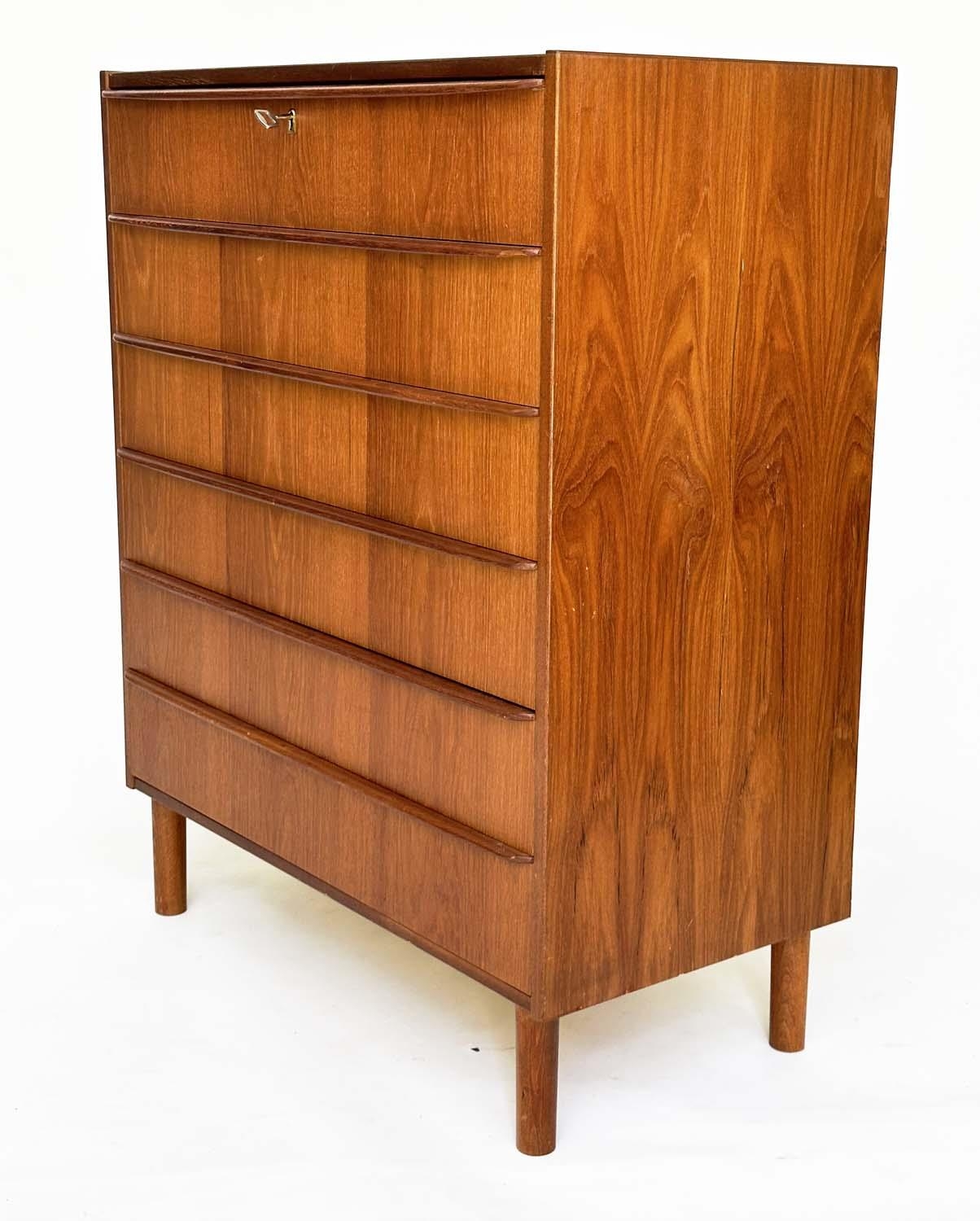 DANISH CHEST, 1970s teak with six long drawers with integral handles, 78cm W x 40cm D x 81cm H. - Image 11 of 15