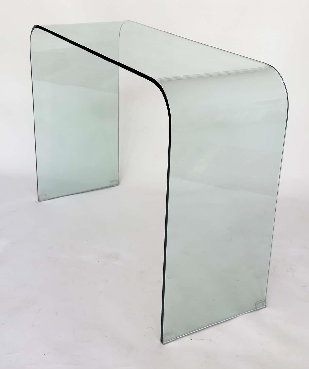 CONSOLE TABLE, curved arched glass, 110cm W x 80cm H x 40cm D. - Image 6 of 6