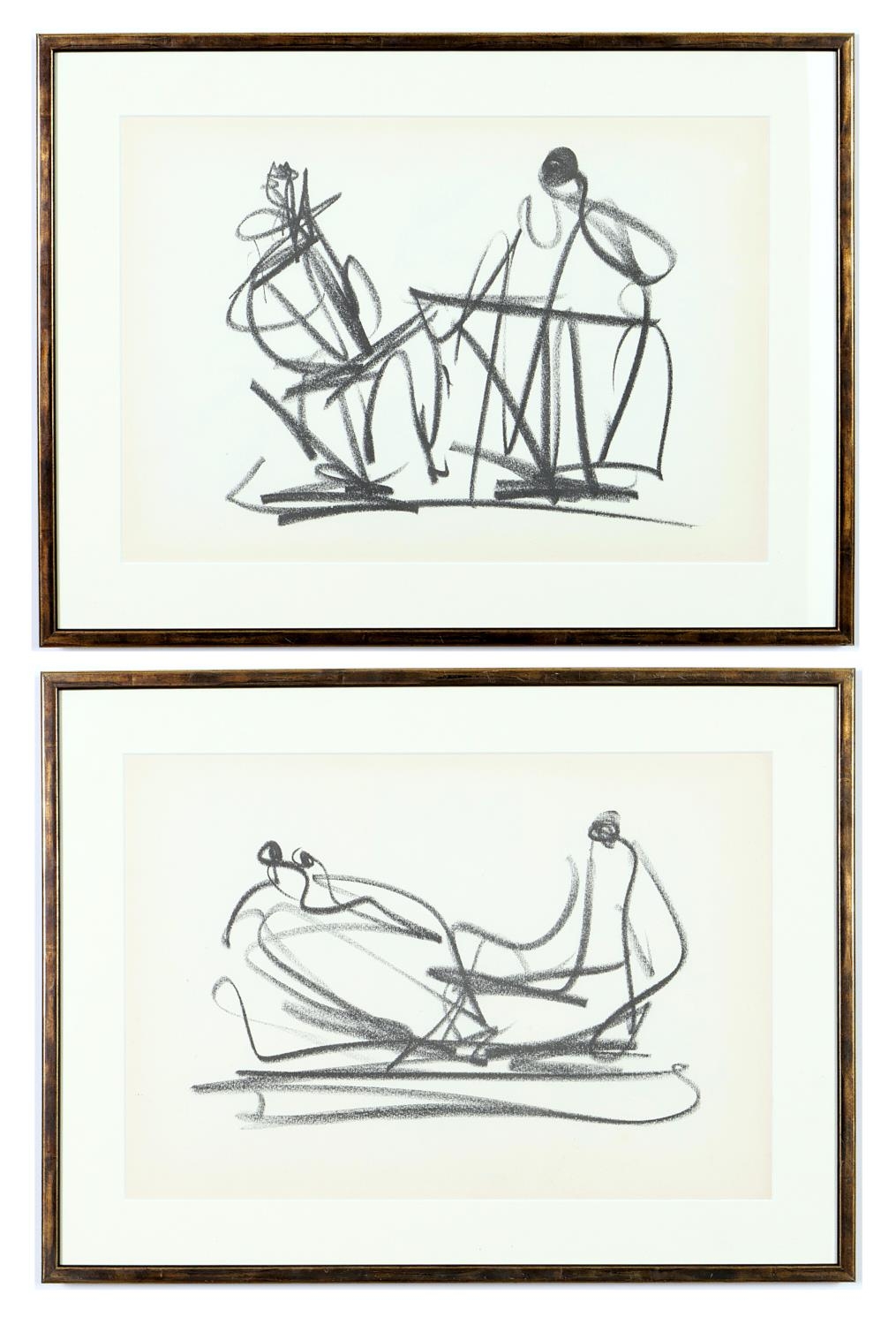 HENRY MOORE, a pair of off set lithographs from the 1954 edition, 30.5cm x 45cm.