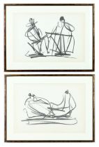 HENRY MOORE, a pair of off set lithographs from the 1954 edition, 30.5cm x 45cm.