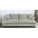 SINCLAIR MATTHEWS SANTA BARBARA SOFA, light green upholstery, 214cm W x 72cm H x 110 cm D.