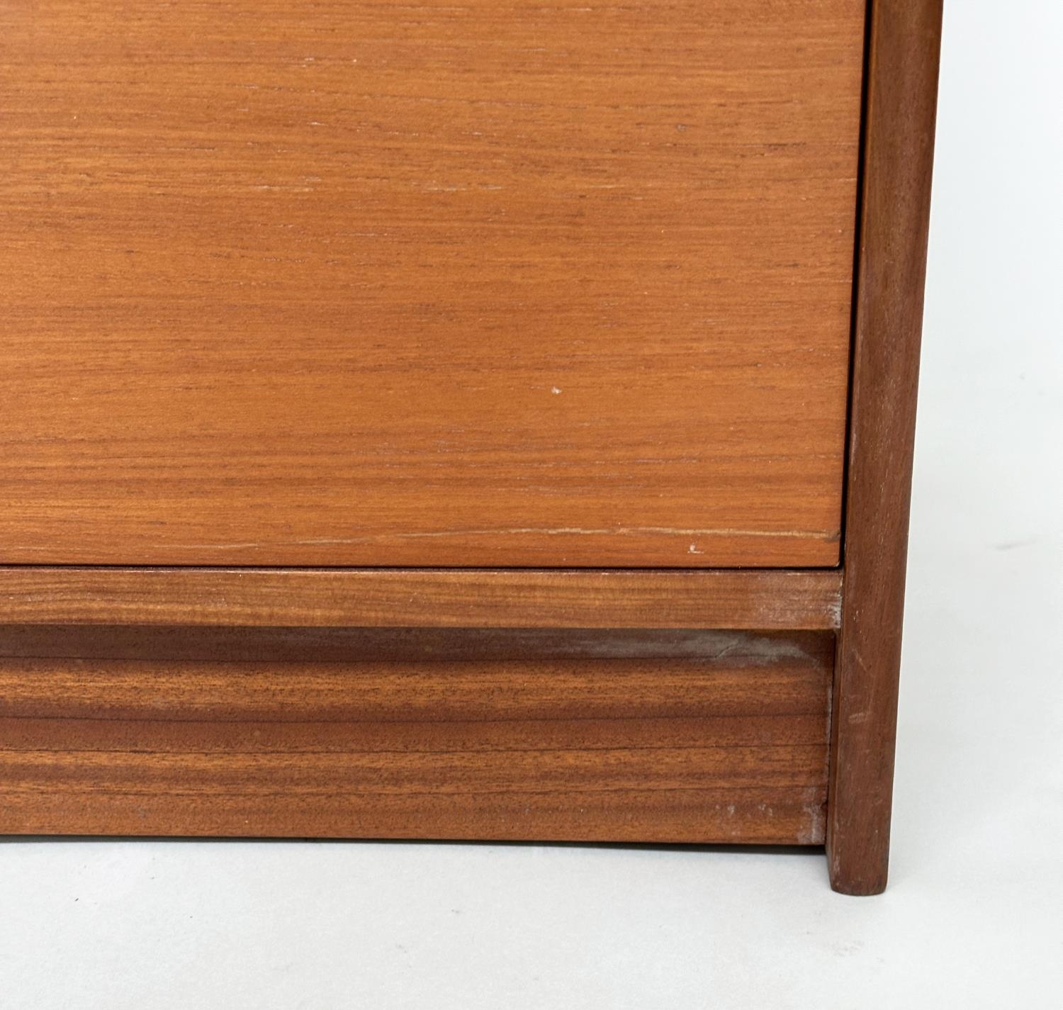 TALL CHEST, 1970s teak with five long drawers and hardwood bale handles, 69cm W x 42cm D x 91cm H. - Image 4 of 6