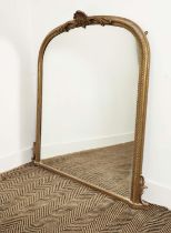 OVERMANTEL, Victorian style with arched gilt frame, 113cm H x 103cm W.