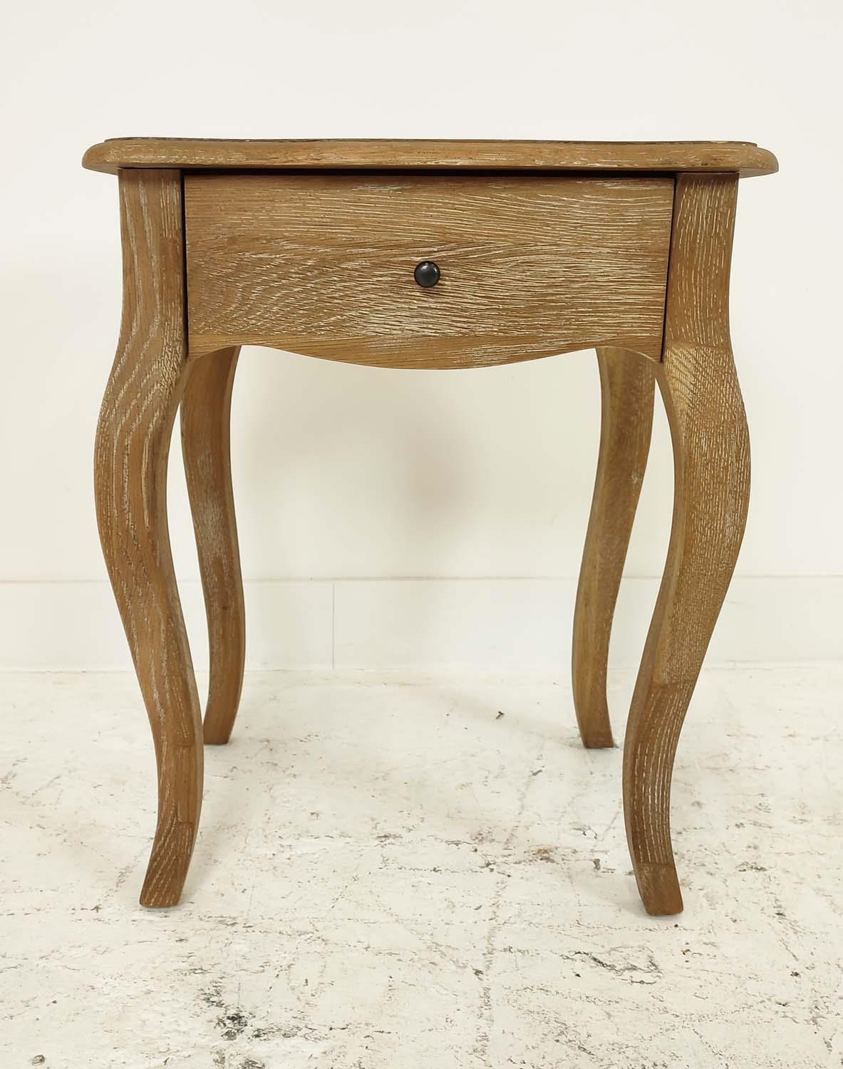 SIDE TABLES, a pair, contemporary French Provincial style, with a draw to each, 50cm x 38cm x - Image 4 of 9