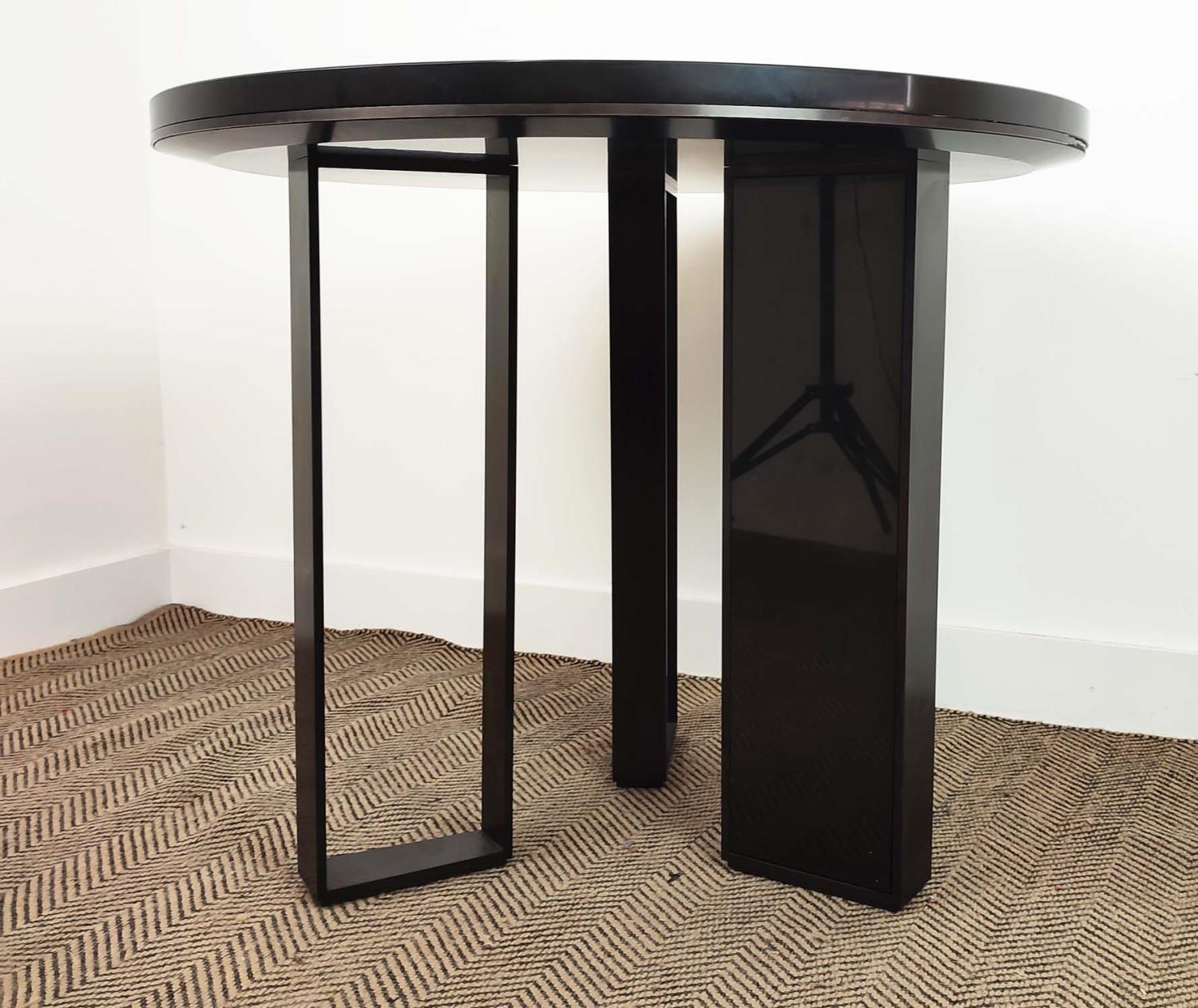SIDE TABLE, circular black marble top on metal base, 76cm H x 90cm W. - Bild 2 aus 6