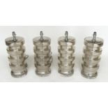 TABLE LAMPS, a set of four, Venetian silvered mirrored glass (India Jane), 56cm H. (4)