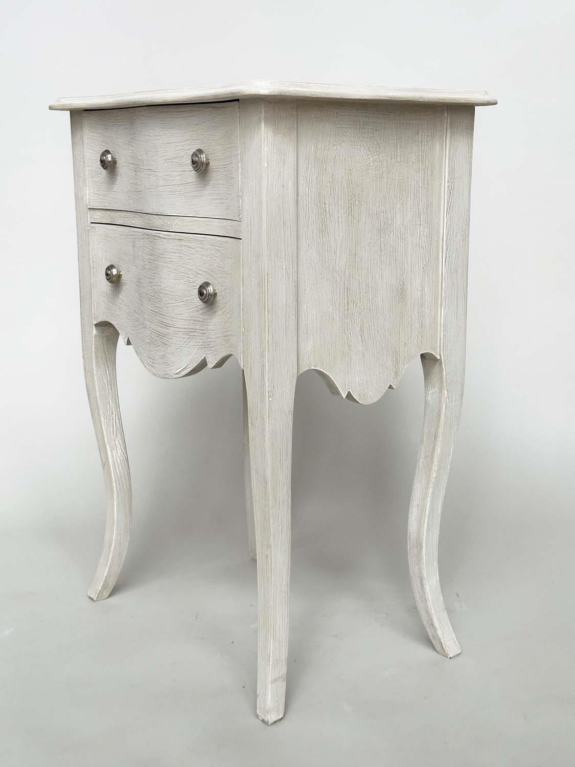 BEDSIDE CHESTS, a pair, French traditionally grey painted each with two drawers and cabriole - Bild 20 aus 22