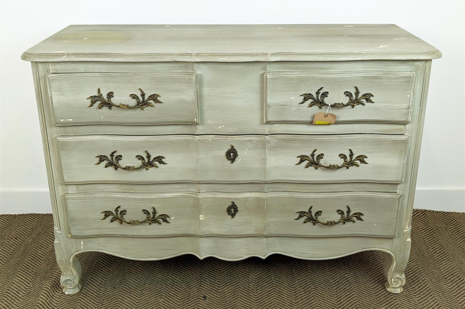 COMMODE, Louis XV style painted of four drawers, 54cm D x 89cm H x 129cm W. - Bild 2 aus 16