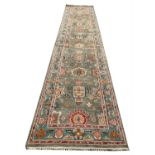 CONTEMPORARY BAKSHAISH DESIGN RUNNER, 390cm x 82cm.