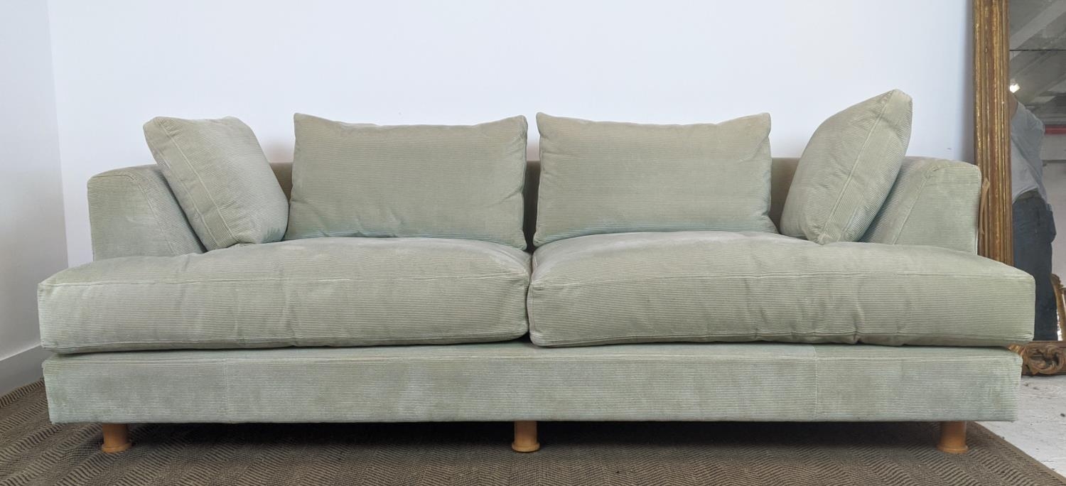 SINCLAIR MATTHEWS SANTA BARBARA SOFA, light green upholstery, 214cm W x 72cm H x 110 cm D. - Image 2 of 9
