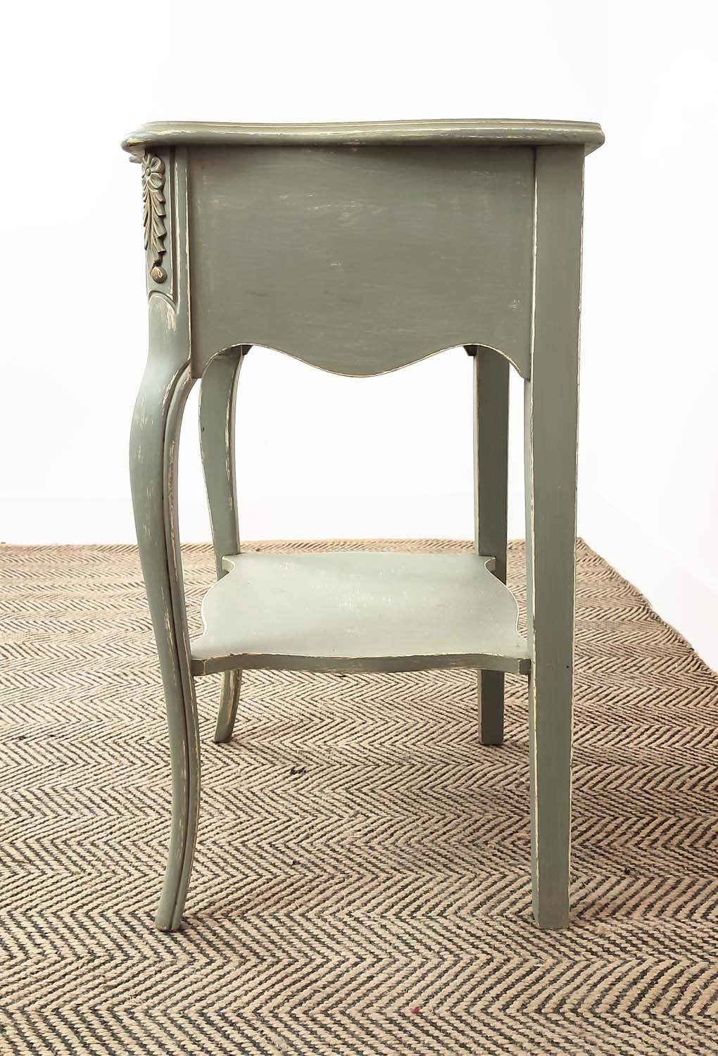 BEDSIDE TABLES, a pair, Louis XV style grey painted each with single drawer, 72cm H x 50cm x - Image 18 of 18