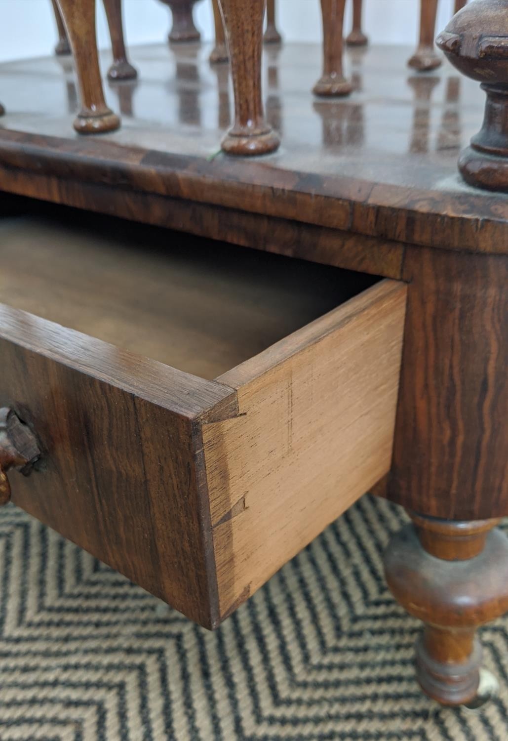 CANTERBURY, Victorian walnut with drawer on ceramic castors, 56cm W x 38cm D x 56cm H. - Image 21 of 24