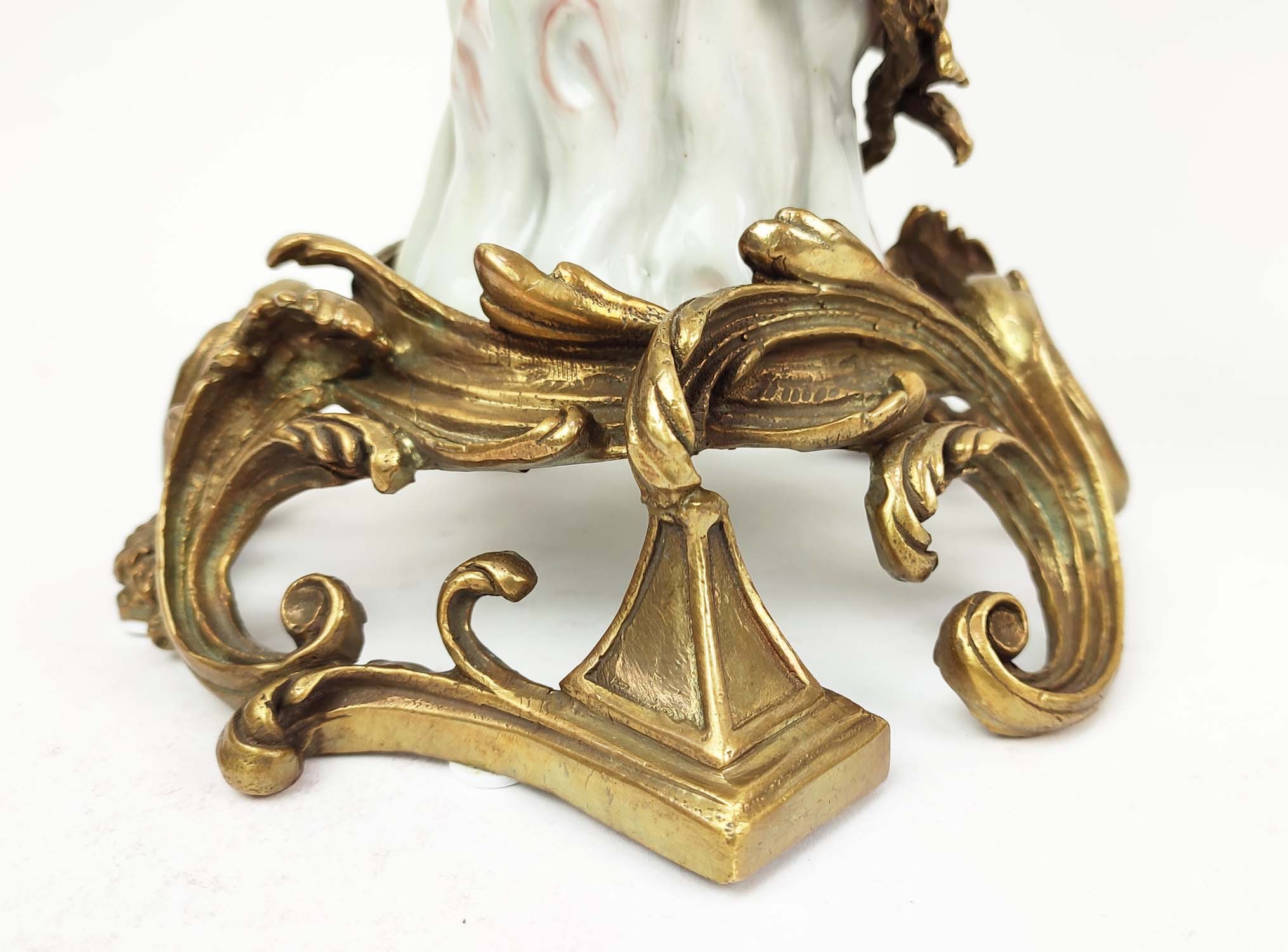 CANDLESTICKS, a pair, ceramic and gilt metal parrot design, 53cm H. (2) - Image 2 of 5