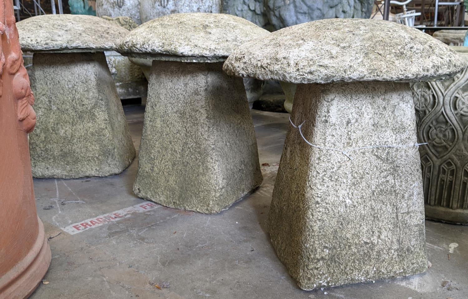 STADDLE STYLE STONES, a set of four, composite stone, 40cm H. (4) - Image 2 of 4