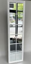 'WINDOW' MIRROR, white painted in the form of a window, 220cm H x 60cm W.