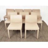 POLTRONA FRAU 42B CHAIRS, a set of eleven, including one carver, logo embossed, carver 55cm W x 81cm