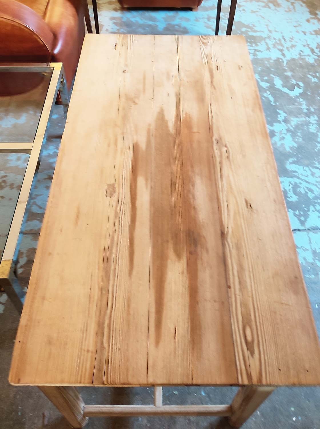 KITCHEN TABLE, Victorian pitch pine with two drawers, 77cm H x 130cm x 67cm. - Bild 14 aus 16