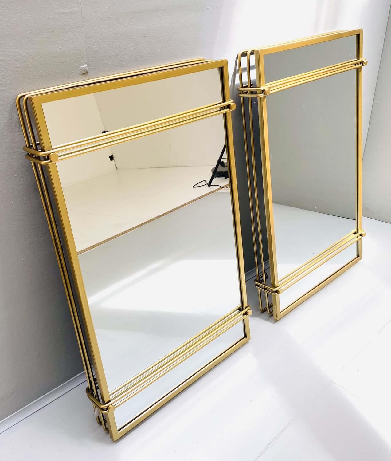 WALL MIRRORS, a pair, gilt metal frames, 79cm H x 49cm W (2) - Image 2 of 3