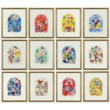 MARC CHAGALL, The Twelve Tribes, twelve lithographs in colour, printed in Paris by Mourlot 1962,