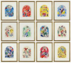 MARC CHAGALL, The Twelve Tribes, twelve lithographs in colour, printed in Paris by Mourlot 1962,