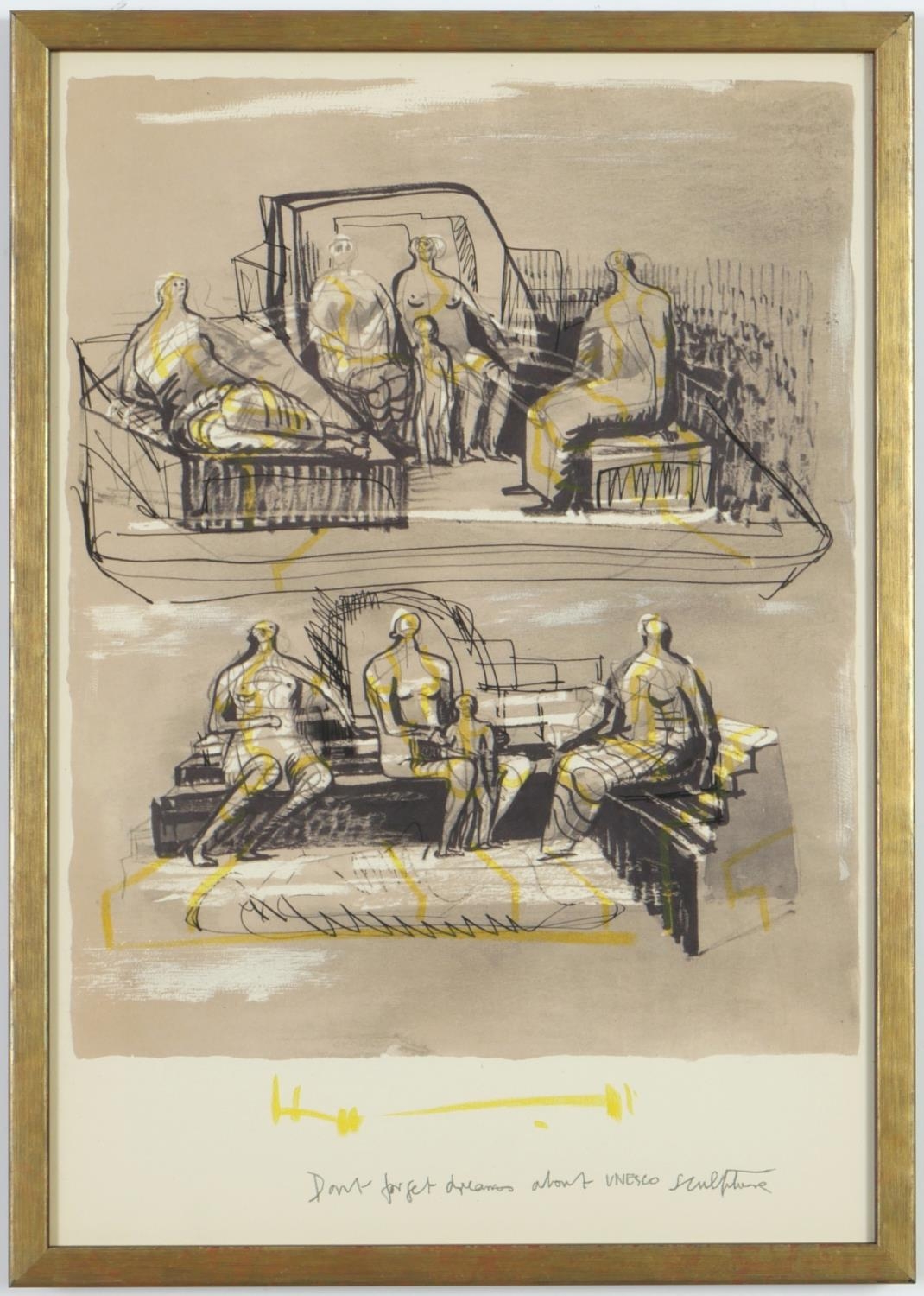 HENRY MOORE, a set of four off set lithographs, seated figures, 30.5cm x 45cm. - Image 5 of 5