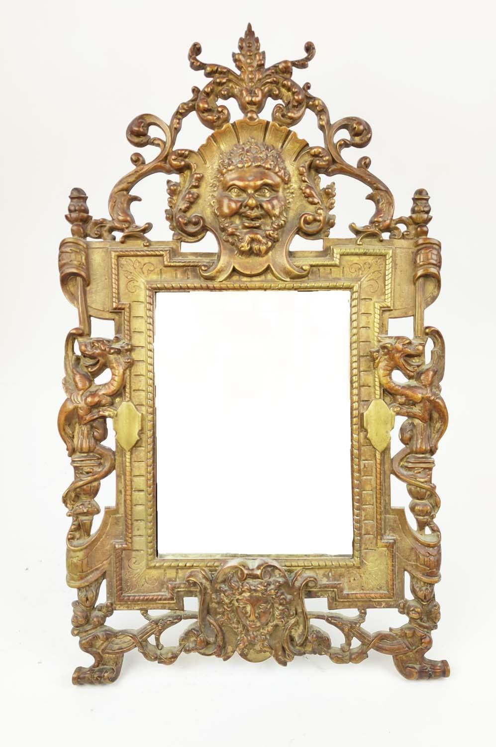 A LATE 19TH CENTURY FRENCH EASEL MIRROR, circa 1870, Renaissance revival bronze with cast embossed - Bild 15 aus 16