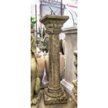 COMPOSITE STONE COLUMN WITH SUNDIAL ATOP, 94cm H.